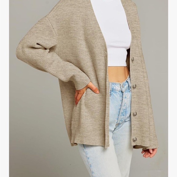Cozy Oatmeal Women's Sweater Cardigan M - Picture 2 of 9
